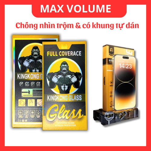 (Giá sỉ) Cường lực KingKong chống nhìn trộm có khung tự dán cho iphone 11 pro max 12 pro max 13 pro max 14 pro max xsmax