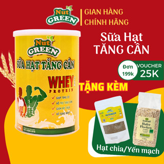 Sữa Hạt Tăng Cân Hữu cơ, Ngũ Cốc Tập GYM Tăng Cân Tăng Cơ Nutgreen Bổ sung Dinh Dưỡng Mix 30 Loại Hạt Cao Cấp Hộp 500G