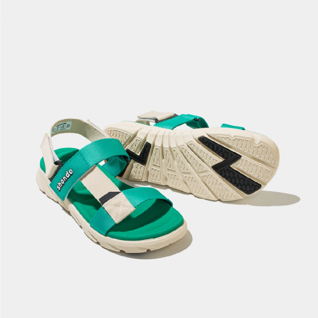 Giày Sandal Nam Nữ Shondo Êm Chân, Bền F6 Sport Be Xanh Lá F6S2540