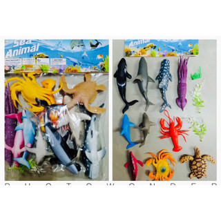 Túi đồ chơi mô hình các loài động vật biển 10 con sea animal giao màu ngẫu nhiên