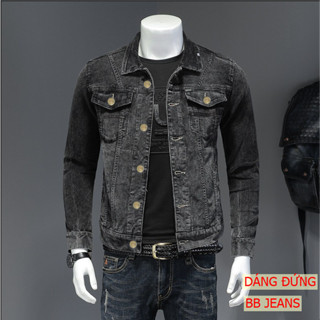 Áo khoác jean nam nữ xám DD form đẹp rộng vừa size 40-75kg Mata Sport