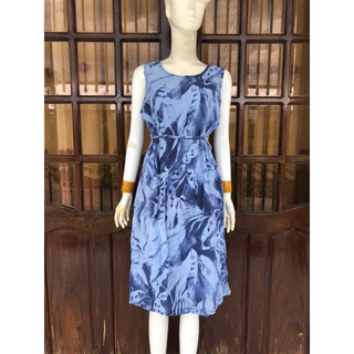 Đầm xô linen hoạ tiết dáng suông A