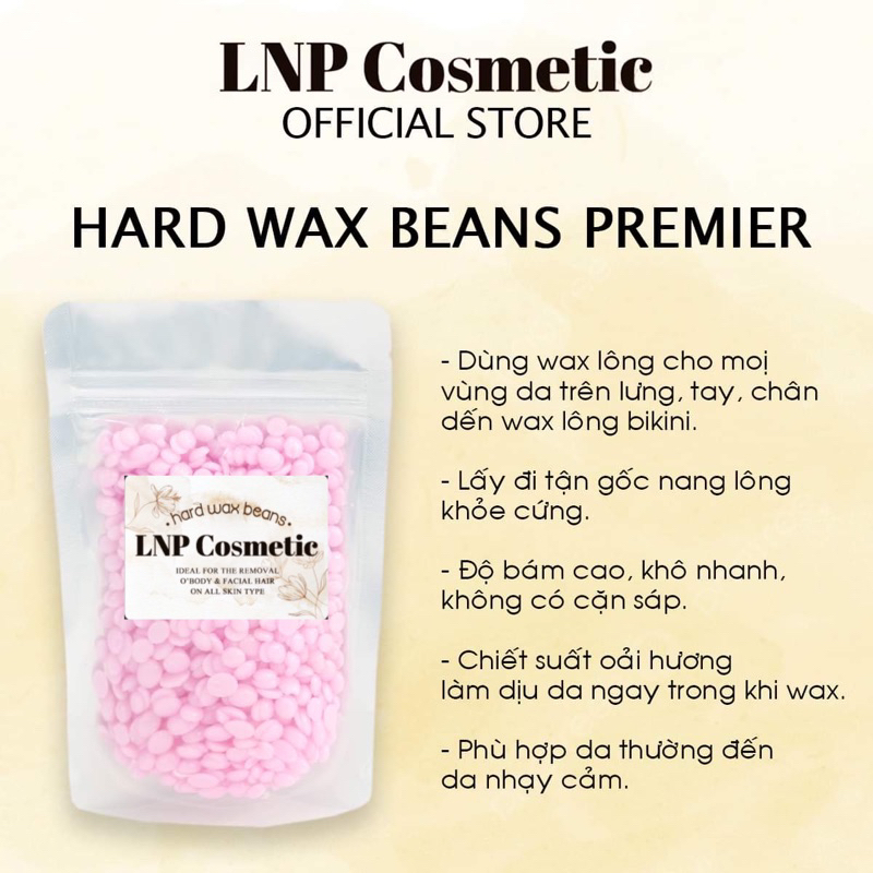 Sáp vụn wax lông nóng hard wax bean loại 1 tặng kèm que gỗ và cột tóc- lnpcosmeyic.vn