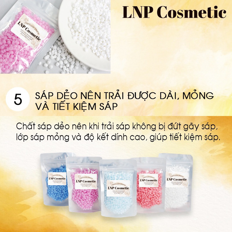 Sáp vụn wax lông nóng hard wax bean loại 1 tặng kèm que gỗ và cột tóc- lnpcosmeyic.vn