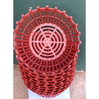 Set 10 chậu giả gỗ trồng lan phi 20 đen/đỏ có Nan phụ