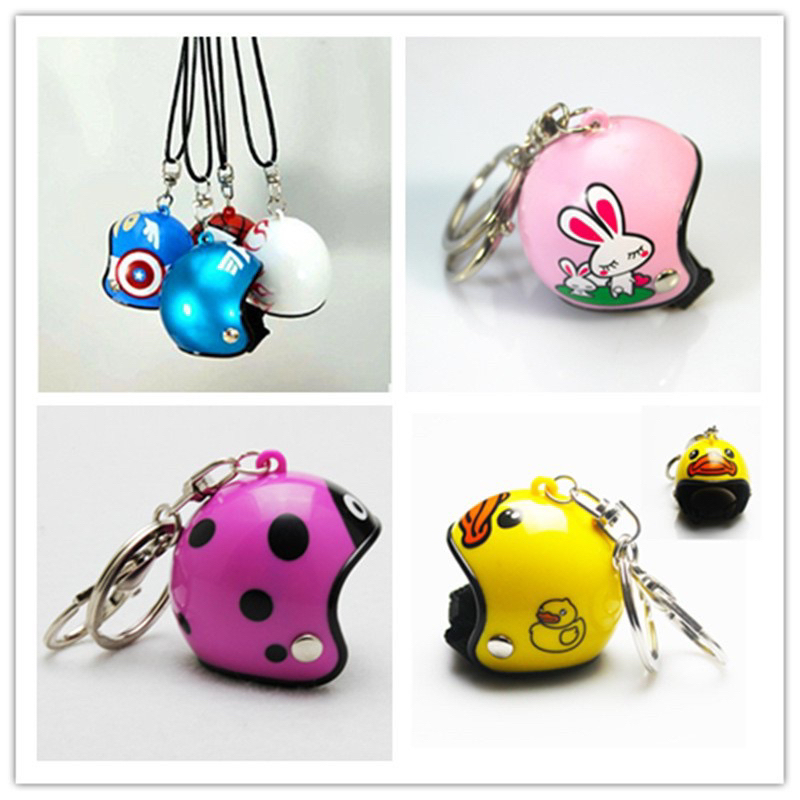 Móc khoá hình nón bảo hiểm dễ thương, móc chìa khoá hình chiếc mũ bảo hiểm nhiều màu sắc xinh xắn