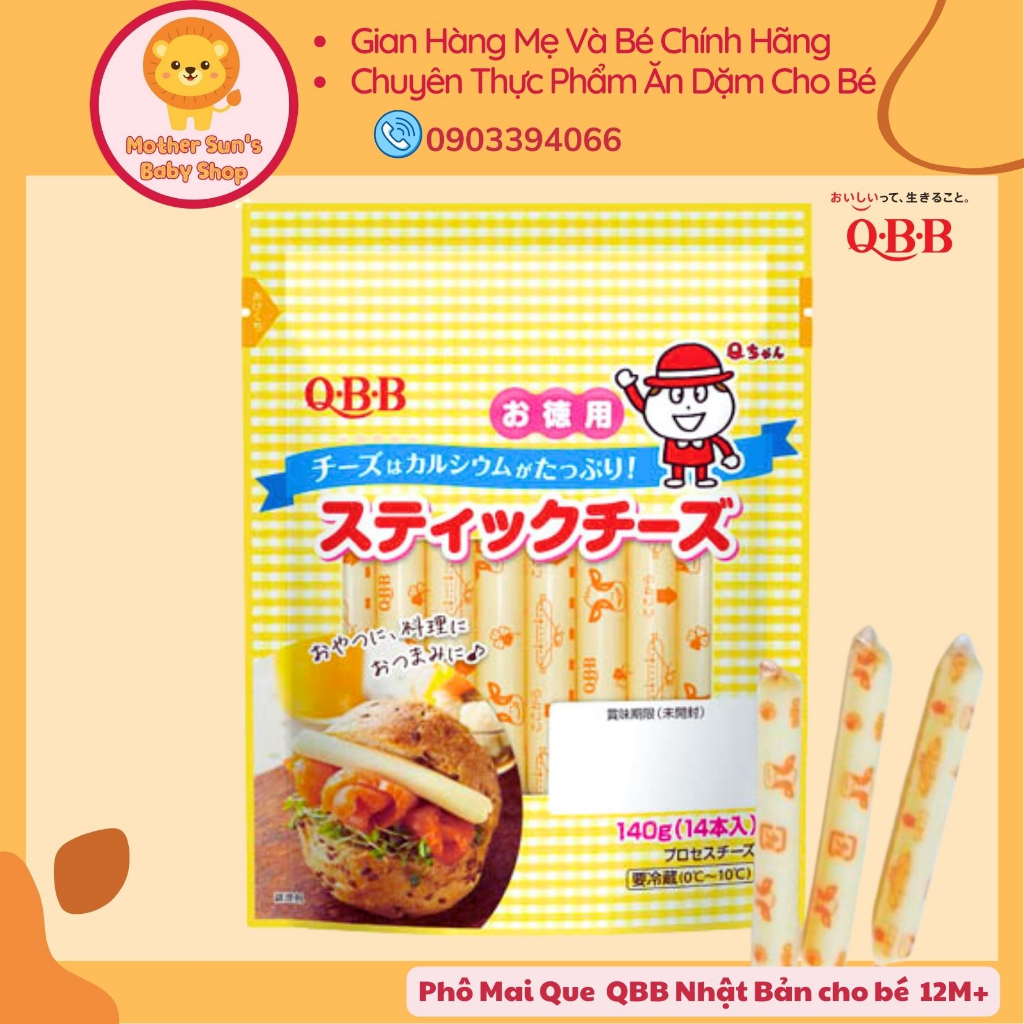 Phô Mai Que - Xúc Xích QBB Cho Bé Ăn Dặm Từ 12M+ hàng Nhật Bản