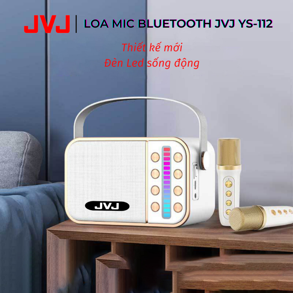 Loa bluetooth karaoke JVJ YS-112 2 mic Không dây, công suất 10W - Loa bluetooth karaoke YS 112 mini - Bảo hành chính hãn