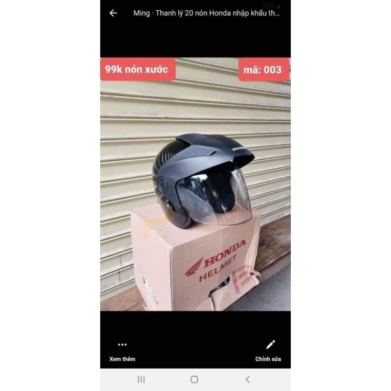 Nón Honda 3/4- TRX 3- có trầy xước