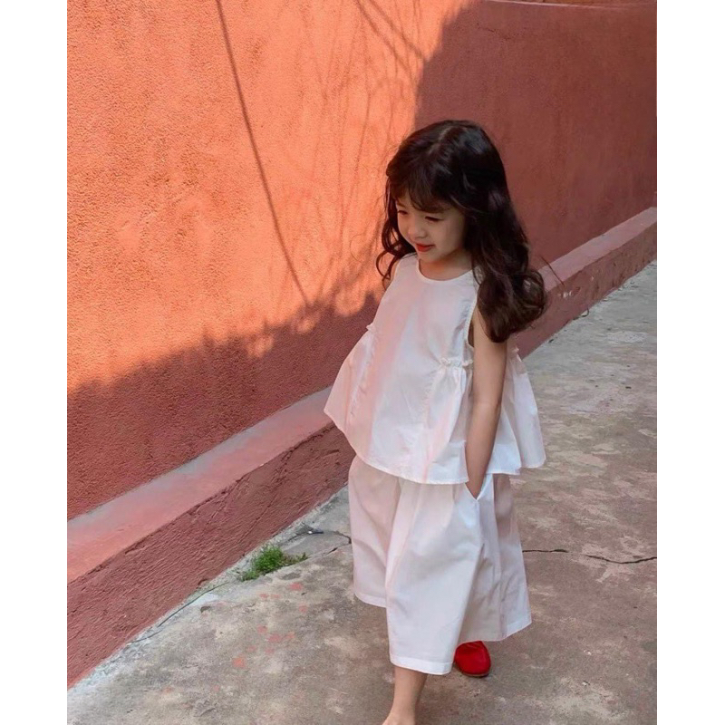 Bộ quần quần rộng sát nách cho bé gái