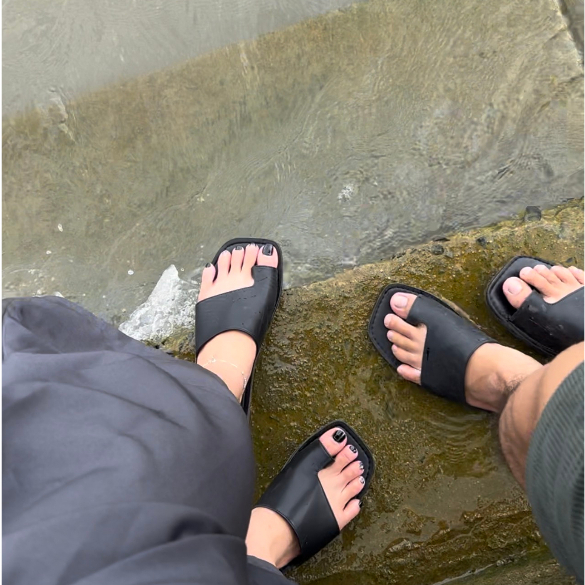 Dép quai ngang xỏ ngón WOSHOE đế bệt mũi vuông cao cấp size 34-44