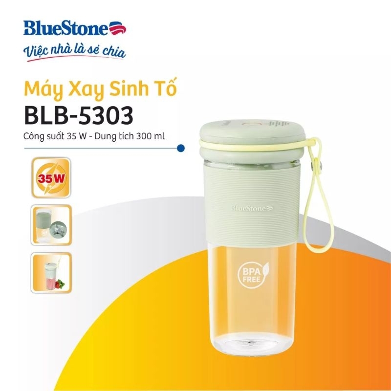 Máy Xay Sinh Tố Cầm Tay BlueStone BLB-5303, 300ml, Xanh Mint Pastel