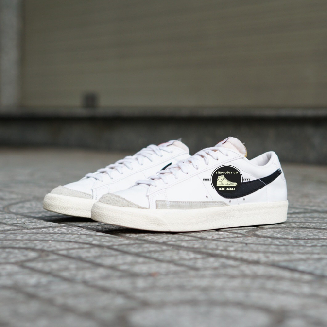 Giày Thể Thao Nam BLAZER LOW 77 WHITE BLACK DA6364-101- CŨ CHÍNH HÃNG