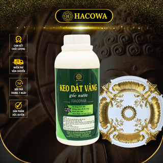500ml keo dát vàng gốc nước sử dụng ngay, không cần pha chế, keo màu vàng dễ nhận biết khi quét dùng dát dừa, thạch cao