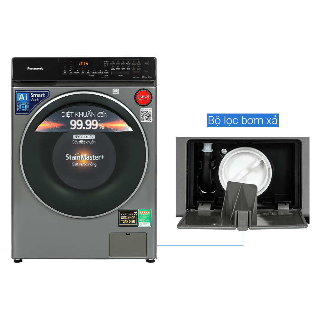 NA-S106FC1LV - Máy Giặt Sấy Panasonic Inverter 10kg NA-S106FC1LV -  Giặt 10Kg - Sấy 6Kg - MIỄN PHÍ CÔNG LẮP ĐẶT