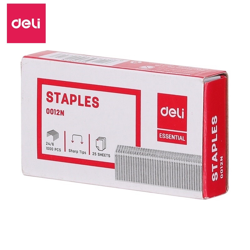 Kim bấm Deli 0010 / 0012 / 0013 / 0015 / 0017 - Ghim bấm số 10mm đến 24mm