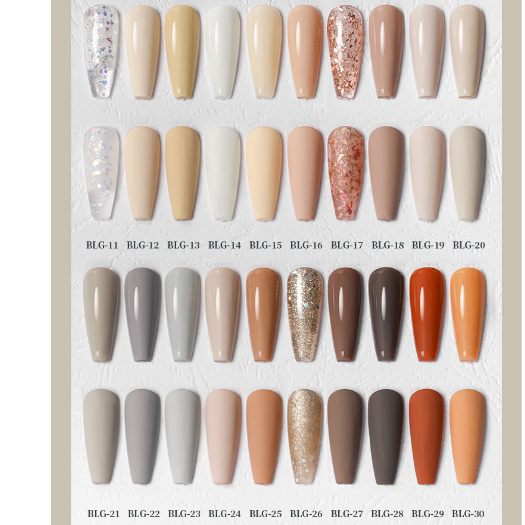 Sơn gel UV sử dụng đèn UV bảng BLG, Chuỗi màu trắng nâu sữa, sơn hot chọn lẻ  2023