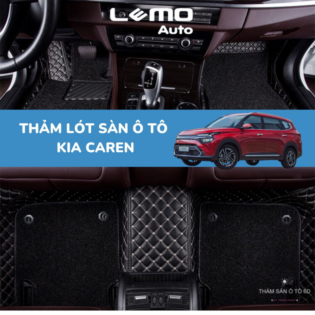 Thảm lót sàn ô tô Nano 2 chỉ Kia Caren 2007- 2023 trải kín sàn xe, chống nước ôm khít form xe bảo hành 3 năm