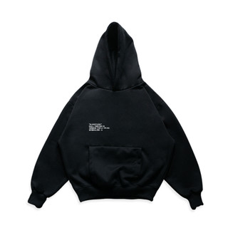 ÁO HODDIE BASIC UNISEX "BASE ver2" MÀU ĐEN FORM BOXY | ALEKSTUDIO