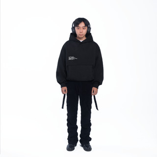 ÁO HODDIE BASIC UNISEX "BASE ver2" MÀU ĐEN FORM BOXY | ALEKSTUDIO