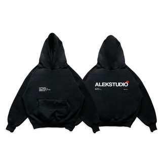 Áo hoddie basic unisex "base ver2" màu đen form boxy | alekstudio