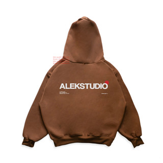 ÁO HODDIE BASIC UNISEX "BASE ver2" MÀU ĐEN FORM BOXY | ALEKSTUDIO