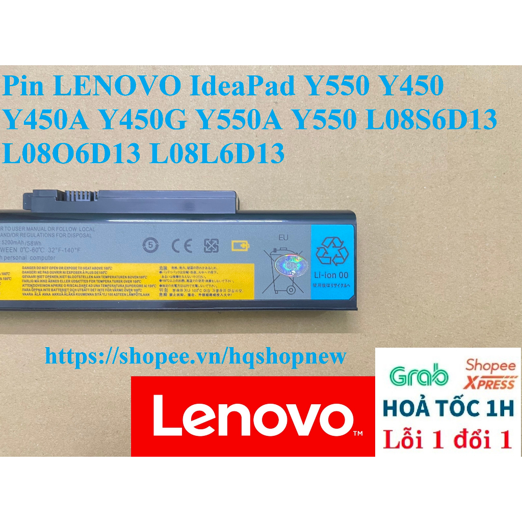 ⚡ Pin Laptop LENOVO IdeaPad Y550 Y450 Y450A Y450G Y550A Y550 L08S6D13 L08O6D13 L08L6D13