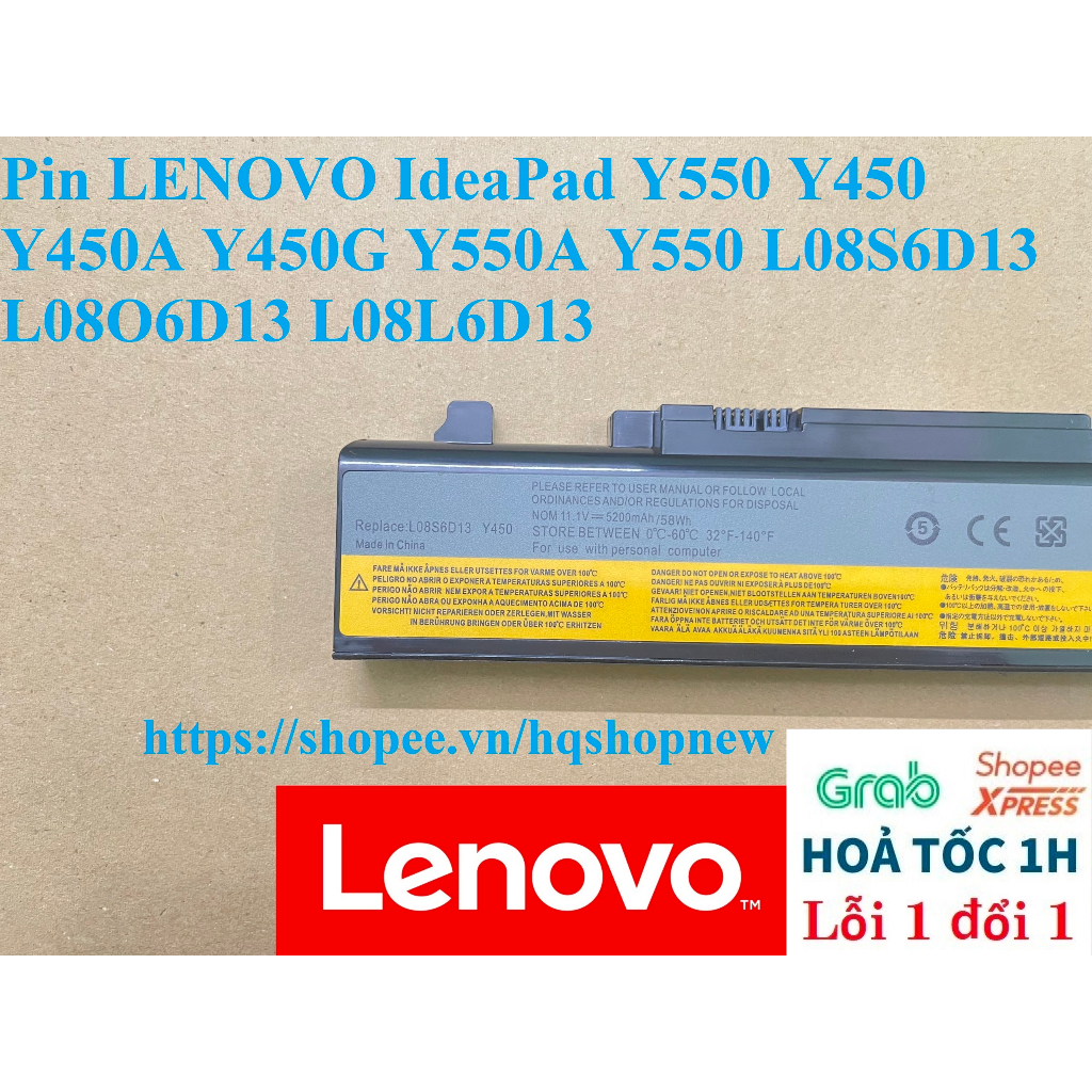 ⚡ Pin Laptop LENOVO IdeaPad Y550 Y450 Y450A Y450G Y550A Y550 L08S6D13 L08O6D13 L08L6D13