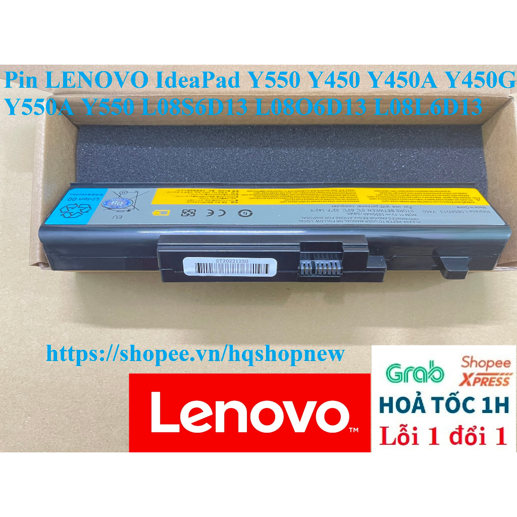 ⚡ Pin Laptop LENOVO IdeaPad Y550 Y450 Y450A Y450G Y550A Y550 L08S6D13 L08O6D13 L08L6D13