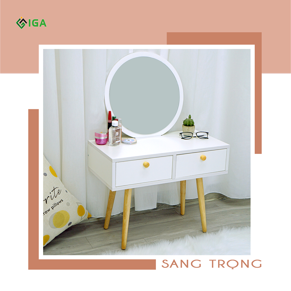 Bàn trang điểm mini, bàn trang điểm ngồi bệt kèm gương tròn - GP140