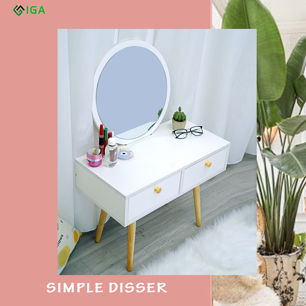 Bàn trang điểm mini, bàn trang điểm ngồi bệt kèm gương tròn - GP140