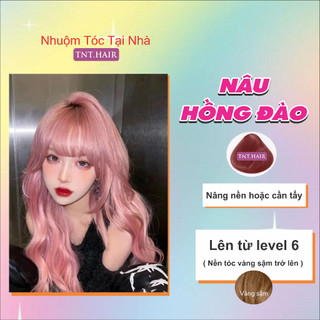 Thuốc Nhuộm Tóc Màu NÂU HỒNG ĐÀO Không Tẩy, kem nhuộm tóc tại nhà tặng kèm găng tay, chùm đầu | TNT.HAIR