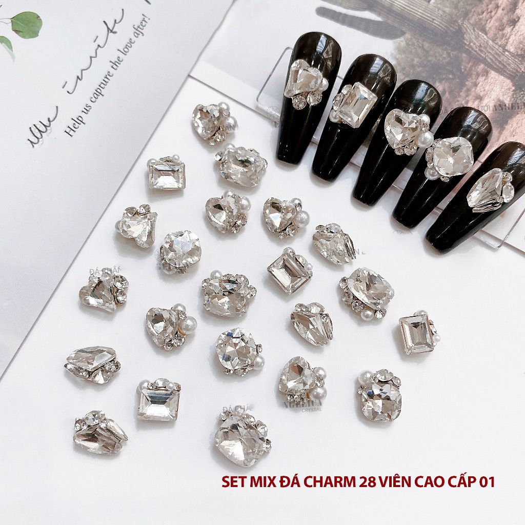 Đá chân nhọn mini, đá khía lớn cao cấp, mini túi 100 viên, large túi 14 viên