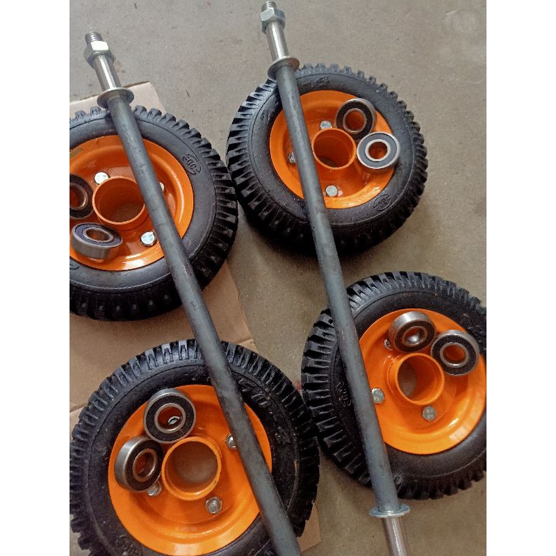 Combo 4 bánh cam 20cm mâm lõi dày+ 2 trục phi 18