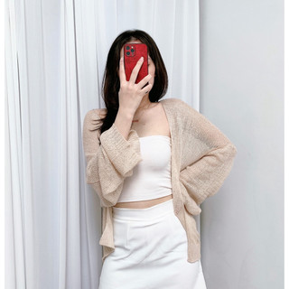 Áo khoác cardigan nữ len mỏng dài tay phù hợp đi biển dạo phố phong cách Hàn Quốc - AK1
