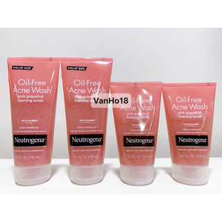  Sữa Rửa Mặt Neutrogena Oil-Free Acne Wash Pink Grapefruit Foaming Scrub 