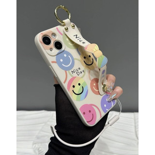 ✨Ốp lưng điện thoại iPhone hoạ tiết hoạt hình kiểu dáng có dây buộc đeo tay kèm giá đỡ nơ độc lạ dễ thương✨