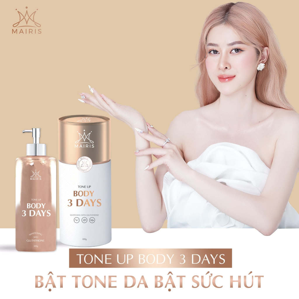 Kem body truyền trắng tự nhiên 3days mairis dưỡng trắng chuyên sâu, cấp ẩm, chống nắng, mềm mịn