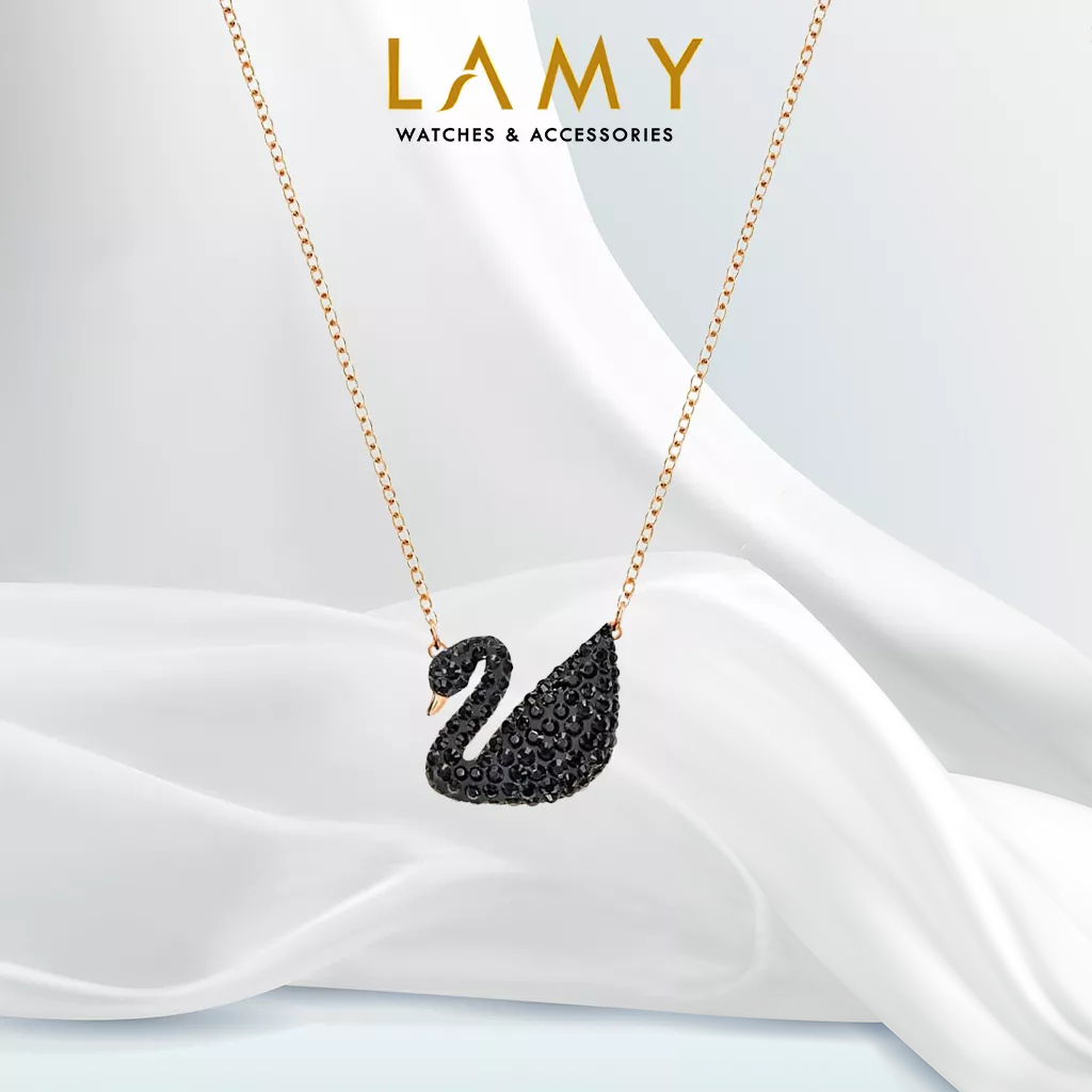 Dây chuyền thiên nga CDE Iconic Swan Necklace Black.RG CDE6051BL - Dây chuyền bạch kim