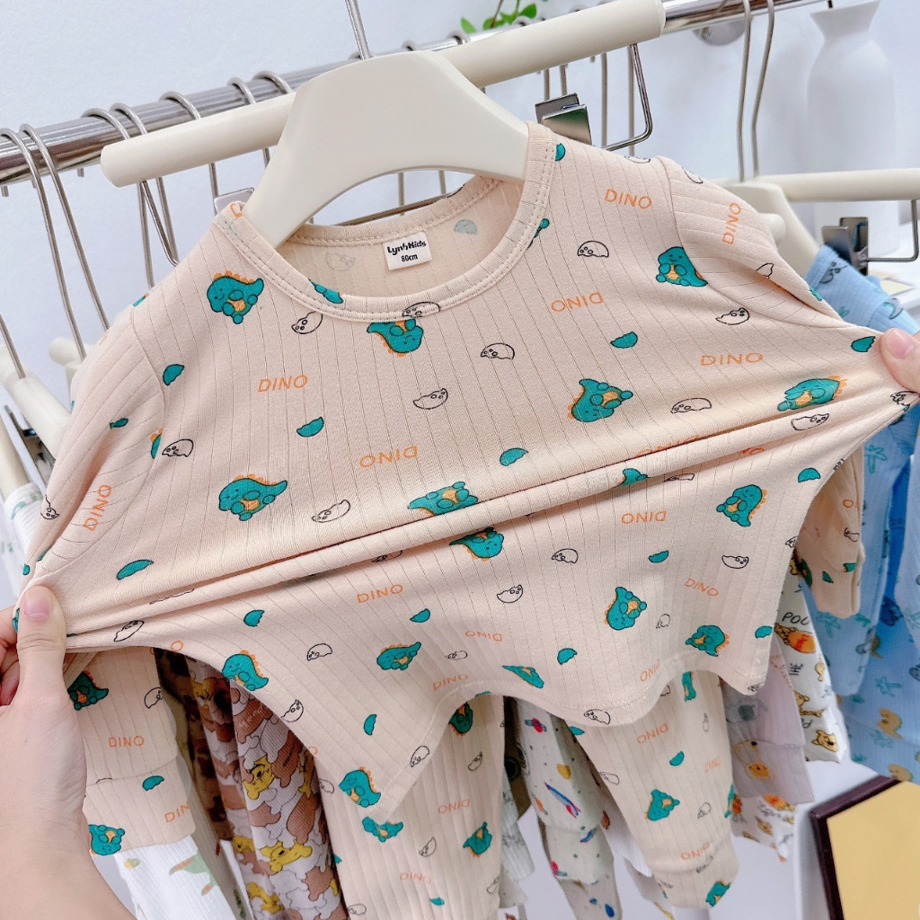 Set 3 bộ cotton tăm dài tay vải dư xuất Nhật sịn đẹp cho bé trai