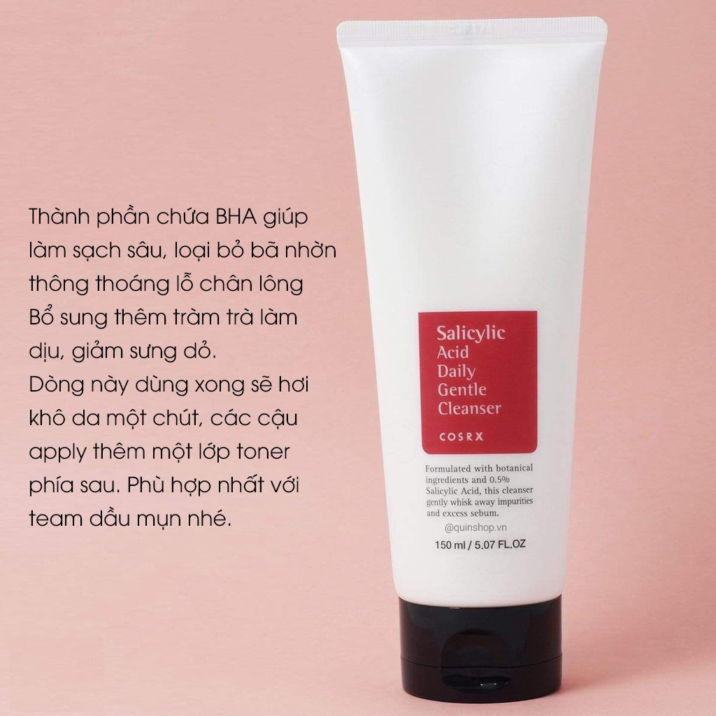 Sữa Rửa Mặt COSRX Salicylic Axit 0.5% 50ml Và 150ml