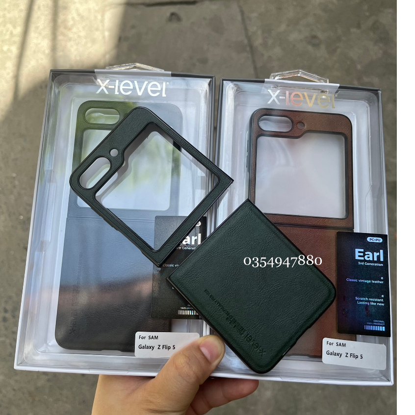 Ốp lưng X-Level da cho Samsung Galaxy Z Flip 5 5G ôm máy đẹp sang trọng