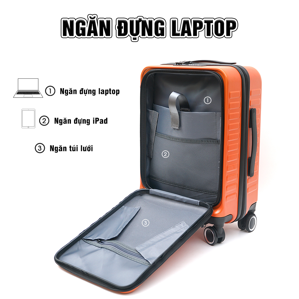 Vali nhựa kéo du lịch cao cấp TRIP LUX99 size 20inch có ngăn riêng đựng Laptop