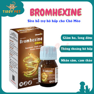 Bromhexine oral - giúp giảm ho, long đờm, thông thoáng đường hô hấp cho chó mèo chai 30ml