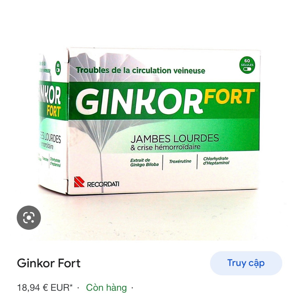 Suy giãn tĩnh mạch Ginkor Forrt Jambes Loudes