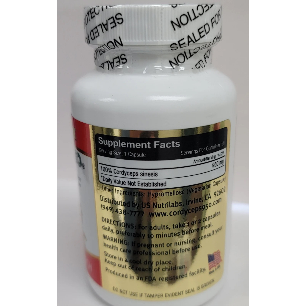 Đông trùng hạ thảo Cordyceps 950 USA 90 viên | Date 12/2025