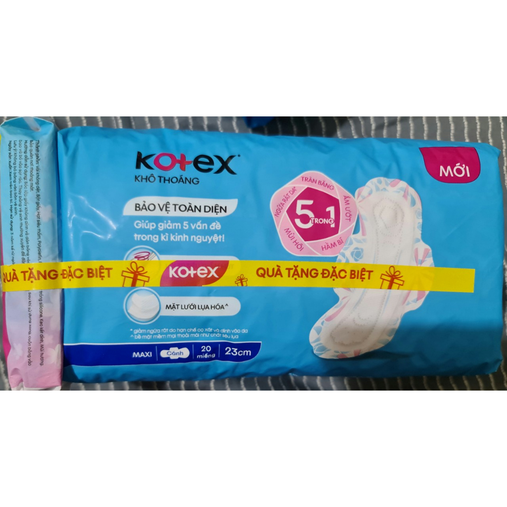 Băng Vệ Sinh KOTEX Khô Thoáng Siêu Mỏng Cánh 20 Miếng/Gói