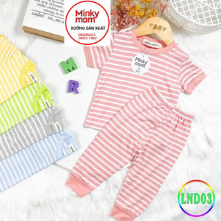 (7-27KG DƯỚI 5 TUỔI) Cộc Tay Quần Dài Cho Bé LND03  Đồ Bộ Sọc Dệt Cao Cấp Mềm Mịn Thoáng Mát Hàng Chuẩn Loại 1 MINKY MO