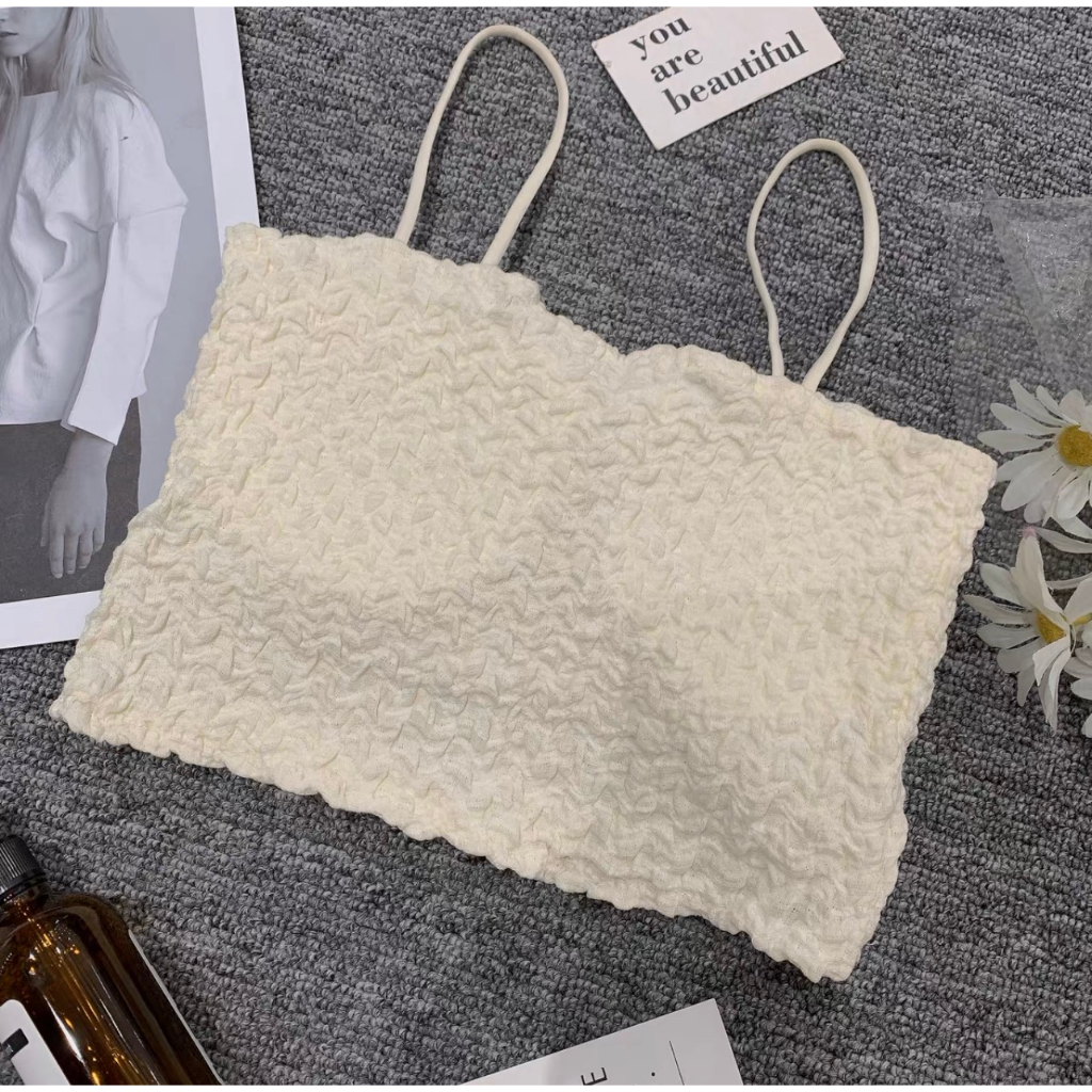 Áo 2 dây LYRA croptop xốp chun kèm mút phong cách trẻ trung, cá tính - CSYAC0167