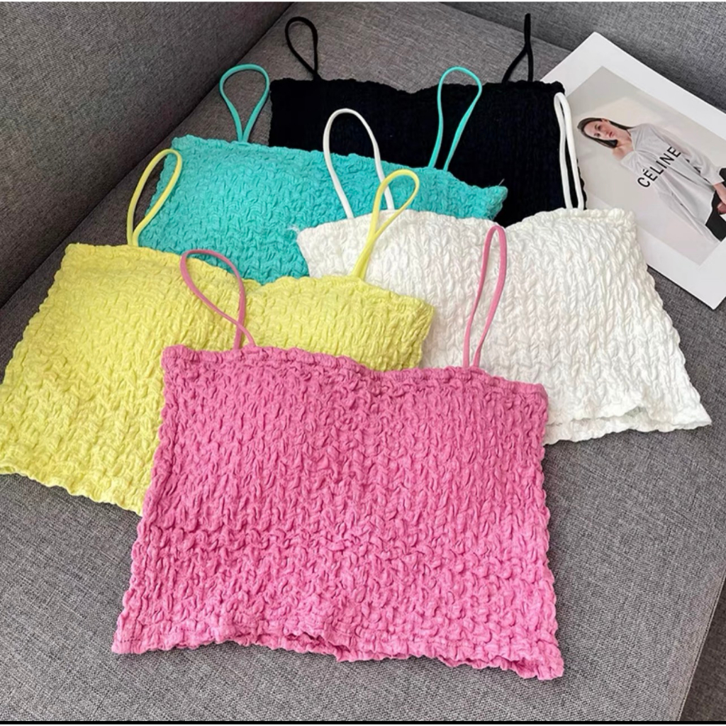 Áo 2 dây LYRA croptop xốp chun kèm mút phong cách trẻ trung, cá tính - CSYAC0167